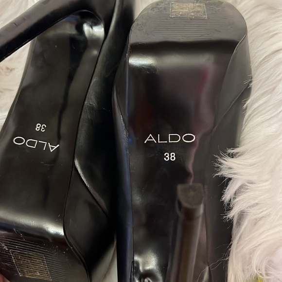 Women’s Black Leather Platform High Heel - Picture 6 of 11